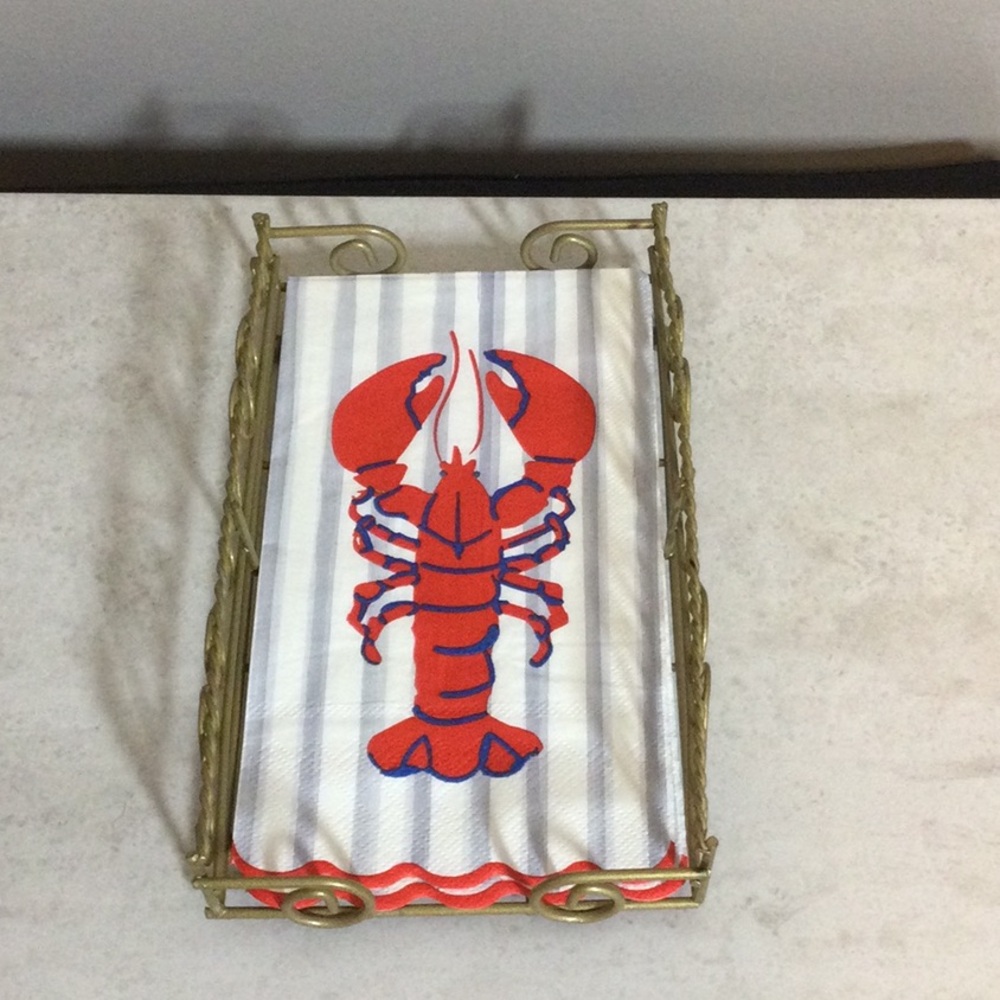 Gold Decorative Metal Bath Hand Towel Tray